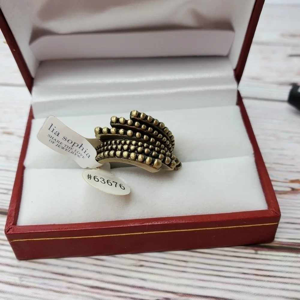 NEW‎ LIA SOPHIA SIZE 10 WOMENS GOLD RING FASHION JEWELRY